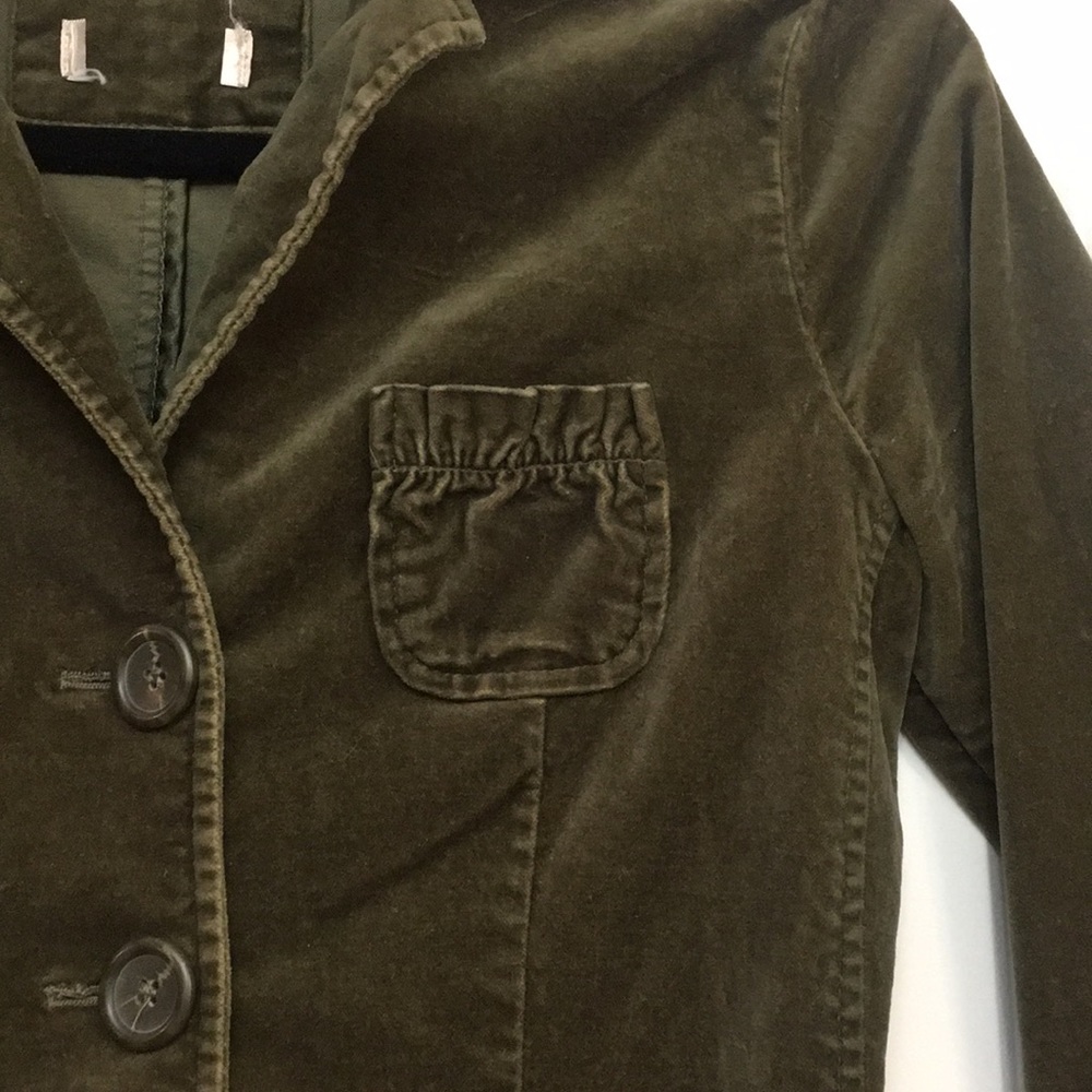 Olive Green Velour Jacket - Picture 3 of 10